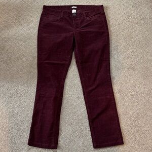 J. Crew Burgundy Matchstick Corduroy Pants